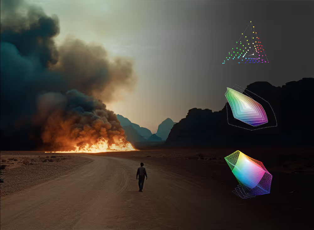 3D LUT creator app showcasing film color emulation gamuts in ACES