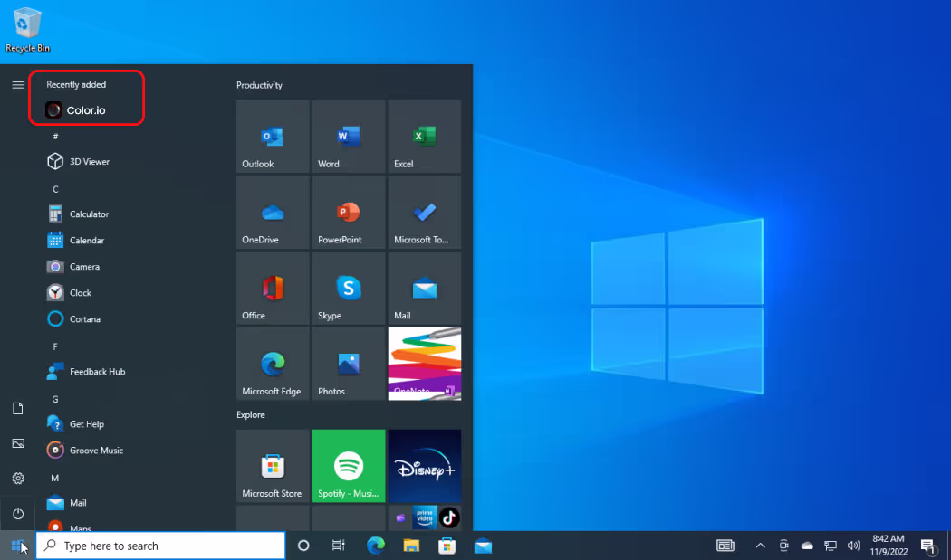 Launch Color.io as a fullscreen app from Windows 10 and Windows 11 after installing it as a PWA progressive web app