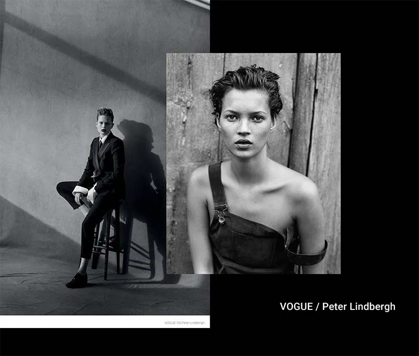 Black and white portraits shot by Photographer Peter Lindbergh for Vogue