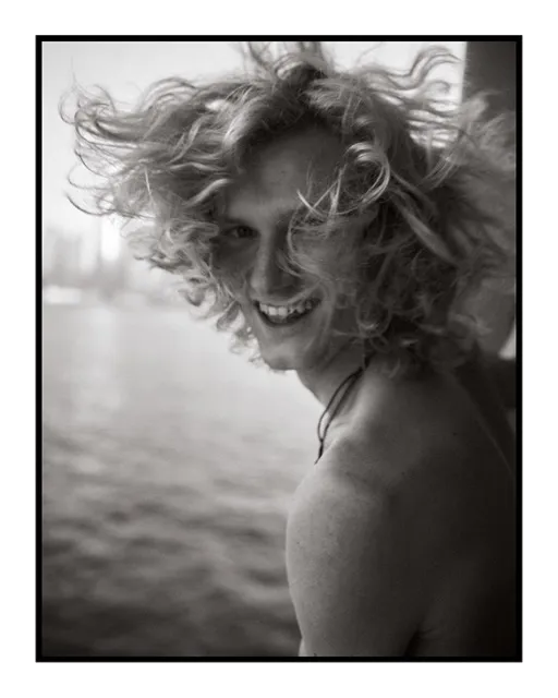 black and white fashion portrait shot on film of model luca froehlingsdorf